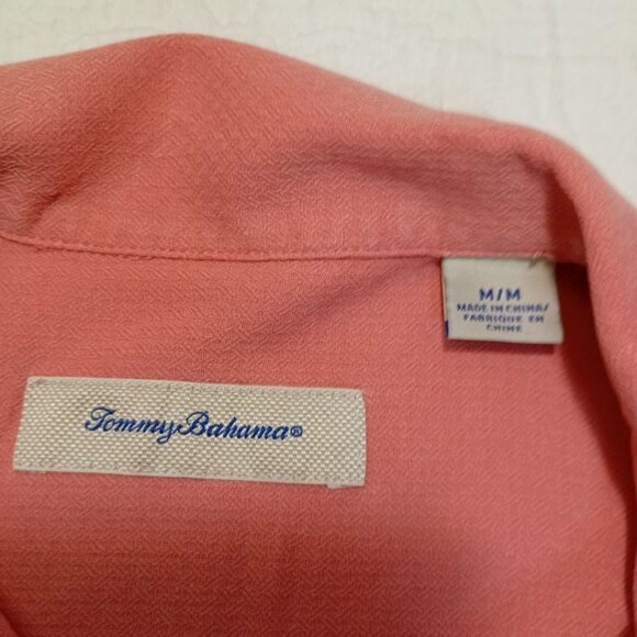 Tommy Bahama Mens Coral Silk Blend Short Sleeve Button-Up Shirt M - Picture 2 of 7